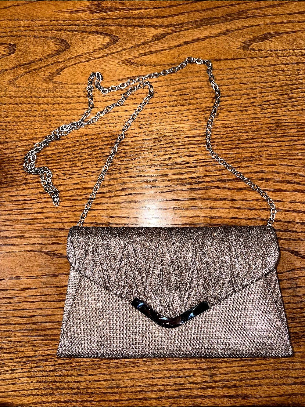 Blush Evening Clutch in champagne Like New
